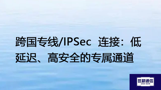 跨国专线/IPSec  连接：低延迟、高安全的专属通道？？？解决方案//世耕通信全球办公专网