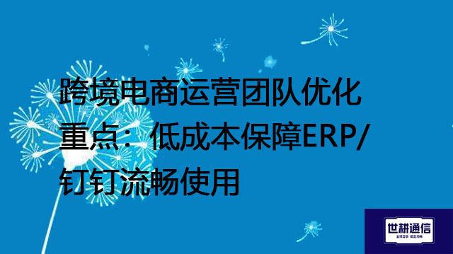 跨境电商运营团队优化重点：低成本保障ERP/钉钉流畅使用？？？解决方案//世耕通信全球办公专网