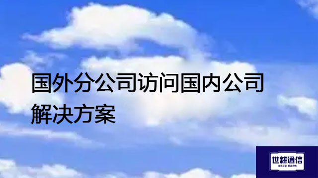 ​国外分公司访问国内公司？？？解决方案//世耕通信全球办公专网