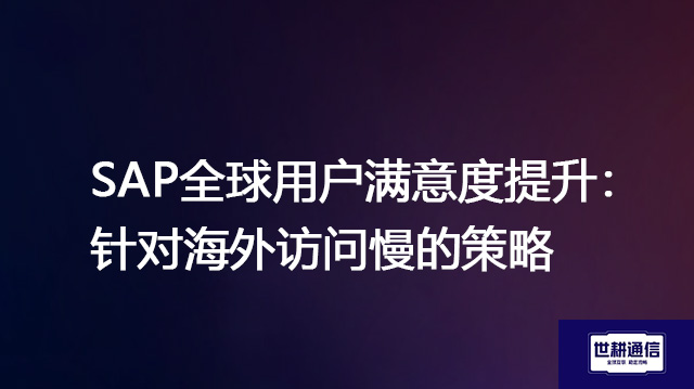 SAP全球用户满意度提升：针对海外访问慢的策略？？？？解决方案//世耕通信全球办公专网