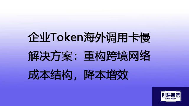 企业Token海外调用卡慢解决方案:重构跨境网络成本结构,降本增效 .jpg 企业Token海外调用卡慢解决方案:重构跨境网络成本结构,降本增效 .jpg